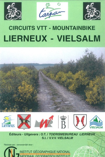 Karte des Strecken für Mountainbikes in der Gemeinde Lierneux
