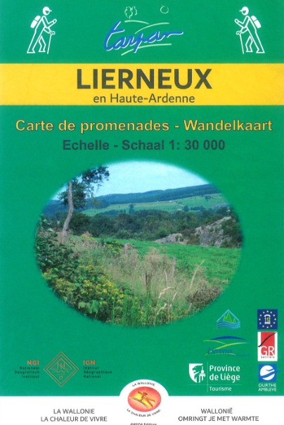Karte der Fußgängerstrecken in der Gemeinde Lierneux
