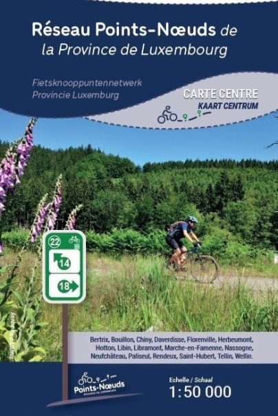 Fietsknopennetwerk van de Provincie de Luxemburg Kaart Centrum Fietsknopennetwerk van de Provincie de Luxemburg Kaart Centrum