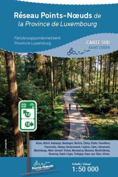 Knotenpunktnetz der Provinz Luxemburg Karte Süden Knotenpunktnetz der Provinz Luxemburg Karte Süden