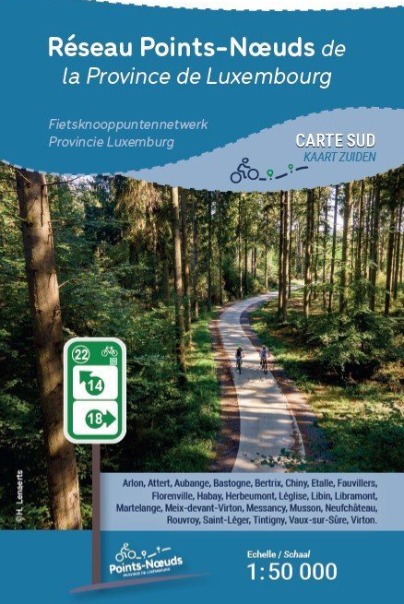 Fietsknopennetwerk van de Provincie de Luxemburg Kaart Zuiden Fietsknopennetwerk van de Provincie de Luxemburg Kaart Zuiden